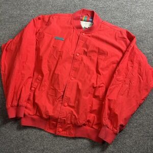 Vintage Columbia Jacket Mens Medium Red Radial Sleeve Bomber 90s Lined Outdoor